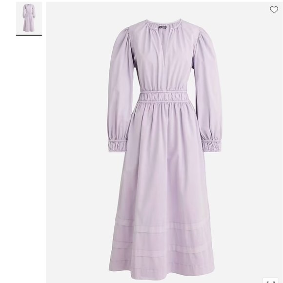 🌸 J. Crew Long-sleeve smocked-waist midi dress in lightweight chino - Picture 2 of 2